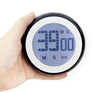 นาฬิกาจับเวลาครัวดิจิตอลแบบหน้าจอสัมผัสทรงกลม พร้อมไฟแบ็คไลท์ ตั้ง<span class=keywords><strong>เวลา</strong></span><span class=keywords><strong>ถอยหลัง</strong></span> 90 นาที แบบเงียบ สำหรับทำอาหาร เรียน หรือใช้ในห้องเรียน - Product Image 1