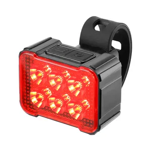 Aluminium + PC 6 LEDs 25 Lumen 500mAh Feu arrière LED étanche pour vélo