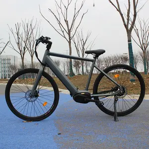 Bicicleta elétrica híbrida leve 700C para homens, mountain bike 36V 250W, bateria oculta, corrida, e-bike, correia de acionamento
