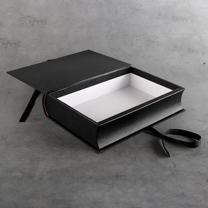 Custom Decorative Faux Book Shaped Storage Boxes With Ribbon