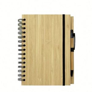 Custom A5 Spiral & Saddle Stitching Loose-<b>Leaf</b> Bamboo Notebook-Eco-Friendly Corporate Branding Gift for Business Promotions - Product Image 4