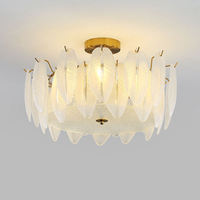 Lustre contemporain créatif en acier inoxydable et verre avec design plume, luminaire de plafond pour la décoration de la maison, idéal pour le salon