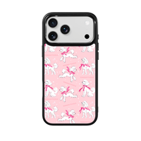 Coque de téléphone AG Feeling Black Edge avec motif chien galopant doré pour iPhone 17, 17 Pro Max, 16 Pro, 15 – Coque magnétique