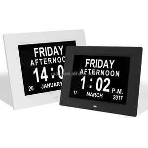 Relógios de mencia de calendário digital, ce resistente à demencia do lcd 8 "com função da moldura da foto digital