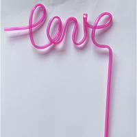 Pailles jetables en plastique PET imprimées avec logo avec accessoires de barre de lettres pour cocktails camping boire et offrir des cadeaux