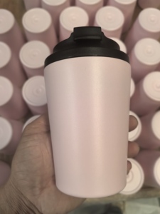 Tasses à café à <span class=keywords><strong>emporter</strong></span> personnalisées 350 ml/12 oz, double paroi en acier inoxydable, couvercle rabattable, gobelets à eau, tasses de bureau, mini-tasses, gobelet thermique de voyage - Product Image 4