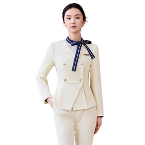 Women's Professional Suit Long Sleeve Polyester Hotel Uniform Elegant Style For Receptionists And Beauty Salons - Product Image 5
