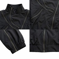 Chaqueta Asimétrica para Hombre con Múltiples Cierres, Cortavientos de Nailon, Impermeable, Transpirable, Estilo Techwear y Urbano, Cuello Alto, Logotipo Personalizado OEM