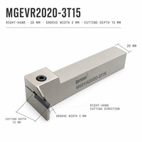 Porte-outil de rainurage CNC MGEVR 2020-3T15, queue carrée 20 mm, pour rainurage externe et coupes, avec plaquette MGMMN pour tour