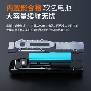 Lampe torche tactique DT007 rechargeable 1000 mAh, source de lumière LED, utilisation quotidienne en extérieur, mode SOS - Product Image 2