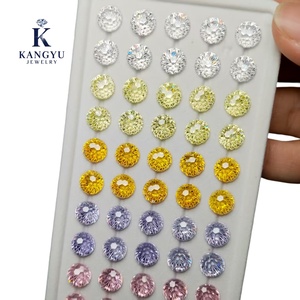 Đá zircon tổng hợp chất lượng cao AAAA 8mm màu trắng, kiểu cắt pháo hoa, dùng làm trang sức Giáng sinh, chất liệu đá zircon - Product Image 1