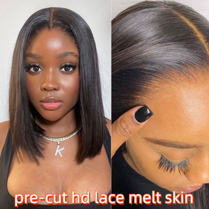 Parrucche in Capelli Umani Cambogiani Grezzi a Doppia Trama, Bob 5x5 14 Pollici, Già Realizzate, Trasparenti HD, Senza Colla, Vendita all'Ingrosso - Product Image 3