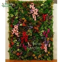 Feuilles de plantes artificielles vertes, feuilles de fougère, fleurs d'orchidées, décoration murale, panneau de fond, jardin vertical, plastique