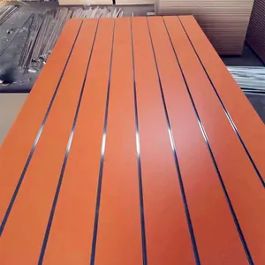Pabrik Langsung Murah 15-18Mm 4x8ft PVC Melamin Dihadapi Slot MDF Slatwall Panel