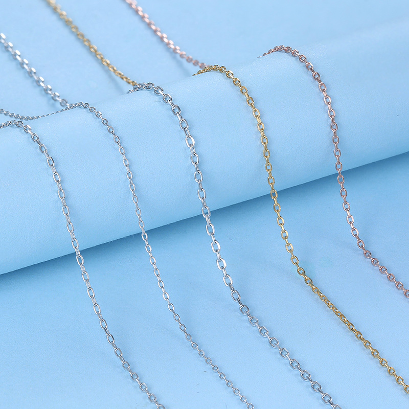 Подлинная 18k позолоченный объемной итальянской цепи стерлингового серебра 925 ювелирные изделия минималистичный крест ожерелье-цепочка для изготовления ювелирных изделий