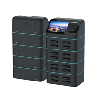 Estación de Alquiler de Baterías Portátiles de 16 Ranuras con Terminal POS y ABS Ignífugo - Carga Compartida de Laptops para Cafeterías/Bares con Puerto 3 en 1