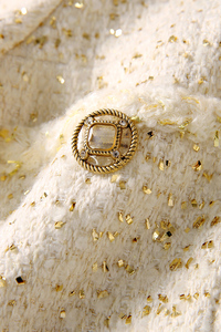 High Quality <strong>White</strong> Vintage Elegant <strong>Tweed</strong> <strong>Jacket</strong> for Office Ladies O-Neck and Wholesome Design Quality Women's Coat - Product Image 4