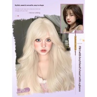Perruque longue pour femme, style Lolita, blond platine, grandes boucles ondulées, origine Henan, non teintable, couleur claire, modèle JK complet