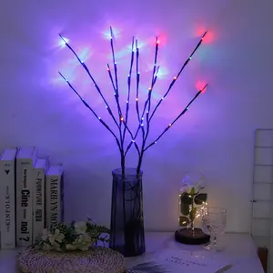 Levou ramo flor luz corda simulação ramo luz quarto decoração bateria caixa festival árvore luz