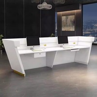 Bureau de réception moderne XTQT-044 pour hôtel et école, mobilier de bureau avec couleurs et dimensions personnalisables, en bois