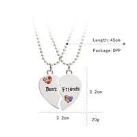 Collier avec pendentif en forme de cœur en alliage pour meilleurs amis, populaire pour les achats transfrontaliers
