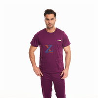Multi Pocket Hommes Femmes Nursing Scrubs Suit Short Sleeve Unisex Medical Scrubs Uniforms Sets