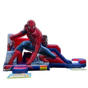 Château gonflable commercial STARFUNS avec toboggan, en PVC, certifié CE, comprenant un souffleur et des kits de réparation - Product Image 1