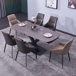 Mesa de comedor larga y estrecha multifuncional, mesa de comedor extensible de piedra - Product Image 3