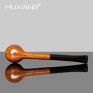 Muxiang Briarwood Smoking Pipe Canadian Style Long Stem Ball Shape 3mm Filter Tobacco Pipe - Product Image 4
