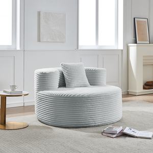 เก้าอี้เดี่ยวหุ้มผ้ากำมะหยี่อัดแน่นทันสมัย ทนทาน ใช้ได้ในวิลล่า อพาร์ทเมนท์  แบบโมดูลาร์  ไม่มีที่วางแขน สีเทา - Product Image 2