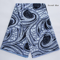 Tela Africana de Algodón con Estampado Jacquard de Cera Real de Calidad, Estilo Dobby, Diseño Flash Glod, Tela Africana para Paños