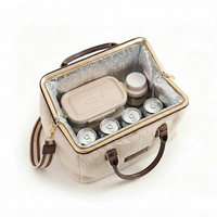Sac de pique-nique isotherme de luxe en fausse fourrure Sherpa Teddy Fleece, grand format, personnalisé pour le voyage