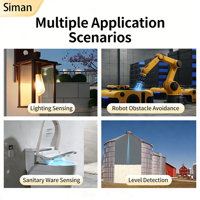 Mini Sensor de Distancia, Módulo de Telémetro Láser, 0.02-1.8m, Interfaz I2C UART, 50Hz, Precisión de 10cm para Sistemas de Automatización