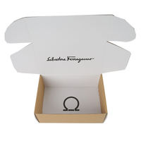 Boîte d'emballage en carton ondulé pliable personnalisée avec logo, en kraft et blanc, pour l'envoi postal, vert et jaune, vente en gros
