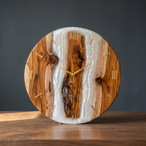 Premium Epoxy Resin Wooden Wall <b>Clock</b> – Handmade Decorative Wall <b>Clock</b> for Home & Hotel - Product Image 6