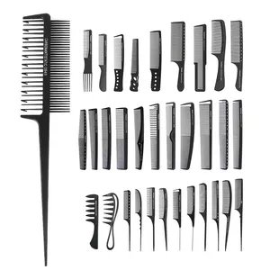 Barbeiro salão cabelo morrer ferramentas anti estático cabelo pino cauda destaque pente escova carbono fibra pente