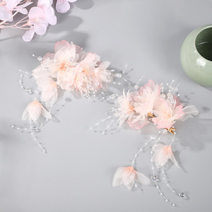 Accesorios para el Cabello Hanfu Hechos a Mano para Mujeres y Niñas, Estilo Antiguo, Pasador de Pelo Rosa con Borlas, Novedad 2023 - Product Image 1