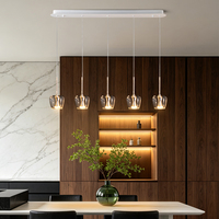 Lustre moderne long en fer de conception américaine Kasanto avec LED blanc chaud pour salon AC