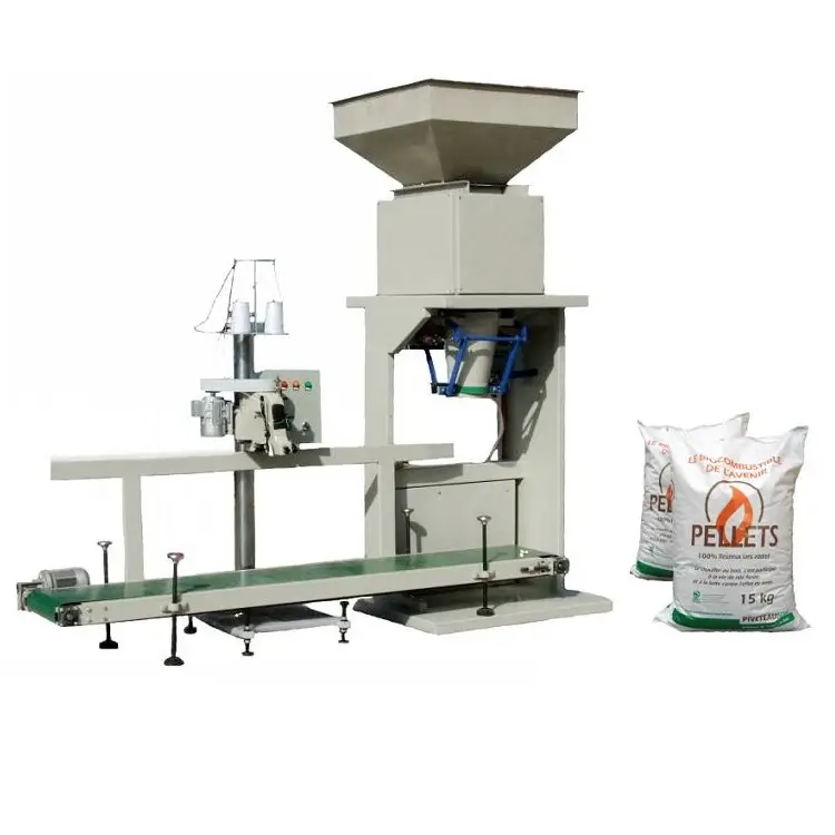Máquina de embalaje y pesaje de harina de trigo en polvo, con alimentador de tornillo y cinta transportadora, 15kg, 25kg, 50kg