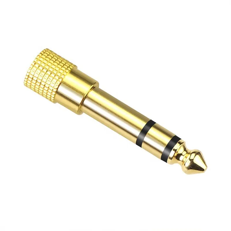 Onlyoa chapado en oro de 6,35mm 1/4 pulgadas TRS estéreo macho a 3,5mm 1/8 pulgadas mujer auriculares Jack de 6,35mm adaptador de Audio estéreo