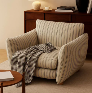<span class=keywords><strong>Fauteuil</strong></span> individuel en bois de style français d'inspiration <span class=keywords><strong>vintage</strong></span> pour salon, chambre, bureau ou chaise longue confortable - Product Image 6