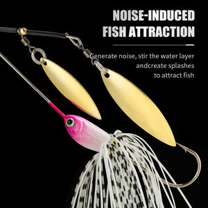 Lushahzer Alabama RIG เหยื่อตกปลาแบบมีหลายใบเหยื่อหมุนเหยื่อตกปลามีกระโปรงปลากะพงขาว - Product Image 4