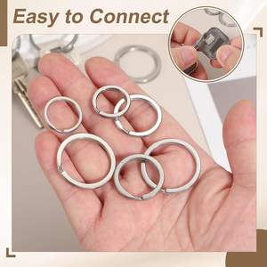 Anillos de llavero planos personalizados con logotipo OEM, de acero inoxidable 304, fabricante para regalos promocionales - Product Image 4