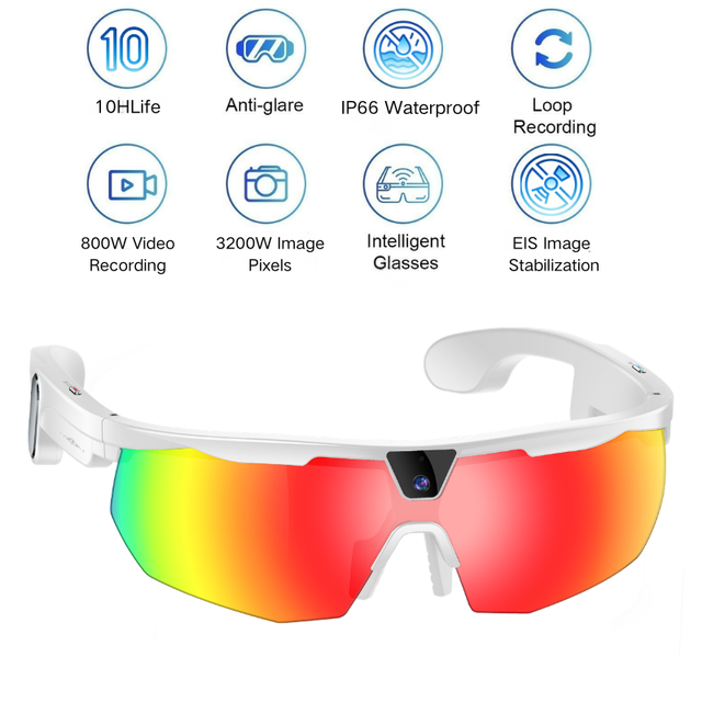 W640 Outdoor Cycling Sunglasses Bicycle Driving Running Windproof PC Sport 4K Camera IP66 Waterproof AI Assistant Smart Glasses