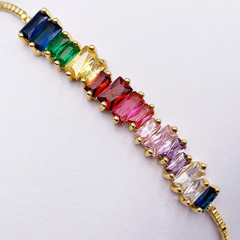 Rakol APBHAN279 Women fashion Charm Trendy Zircon Accessory Ornament rainbow Bracelet