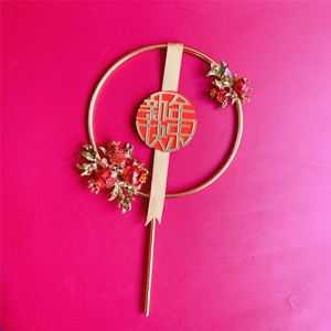 ท็อปเปอร์เค้กอะคริลิคตกแต่งวันเกิดลายดอกทับทิมผสมน้ำผึ้งและความหวาน - Product Image 2