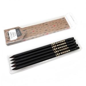 Ensemble de crayons en bois noir personnalisés avec logo imprimé, mine HB 2B standard de 7,5 pouces avec gomme, cadeau publicitaire - Product Image 2