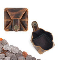 Porte-monnaie vintage en cuir avec fermeture à boucle et sangle à chaîne - Porte-monnaie compact et mini portefeuille pour hommes et femmes