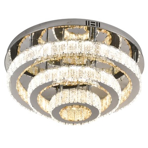 Crystal <span class=keywords><strong>Flush</strong></span> <span class=keywords><strong>Mount</strong></span> Luxe Woonkamer Kantoor Ronde Goud Licht Metalen Crystal Plafond Luxe Led Plafond Verlichting - Product Image 2