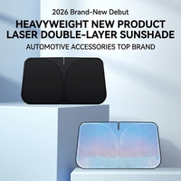 Accessoires automobiles : Pare-soleil laser rétractable et pliable pour pare-brise avant, style simple, couleur unie